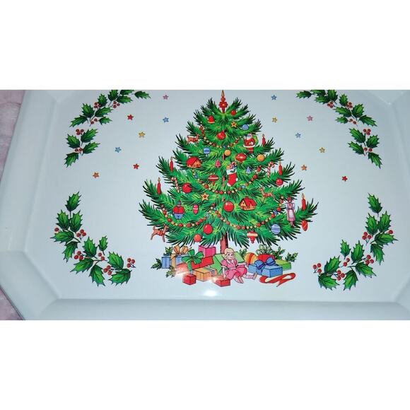 Ullam Christmas Plastic Tray Christmas Tree 18.5"X13.5" Vintage 1980s - Picture 2 of 5